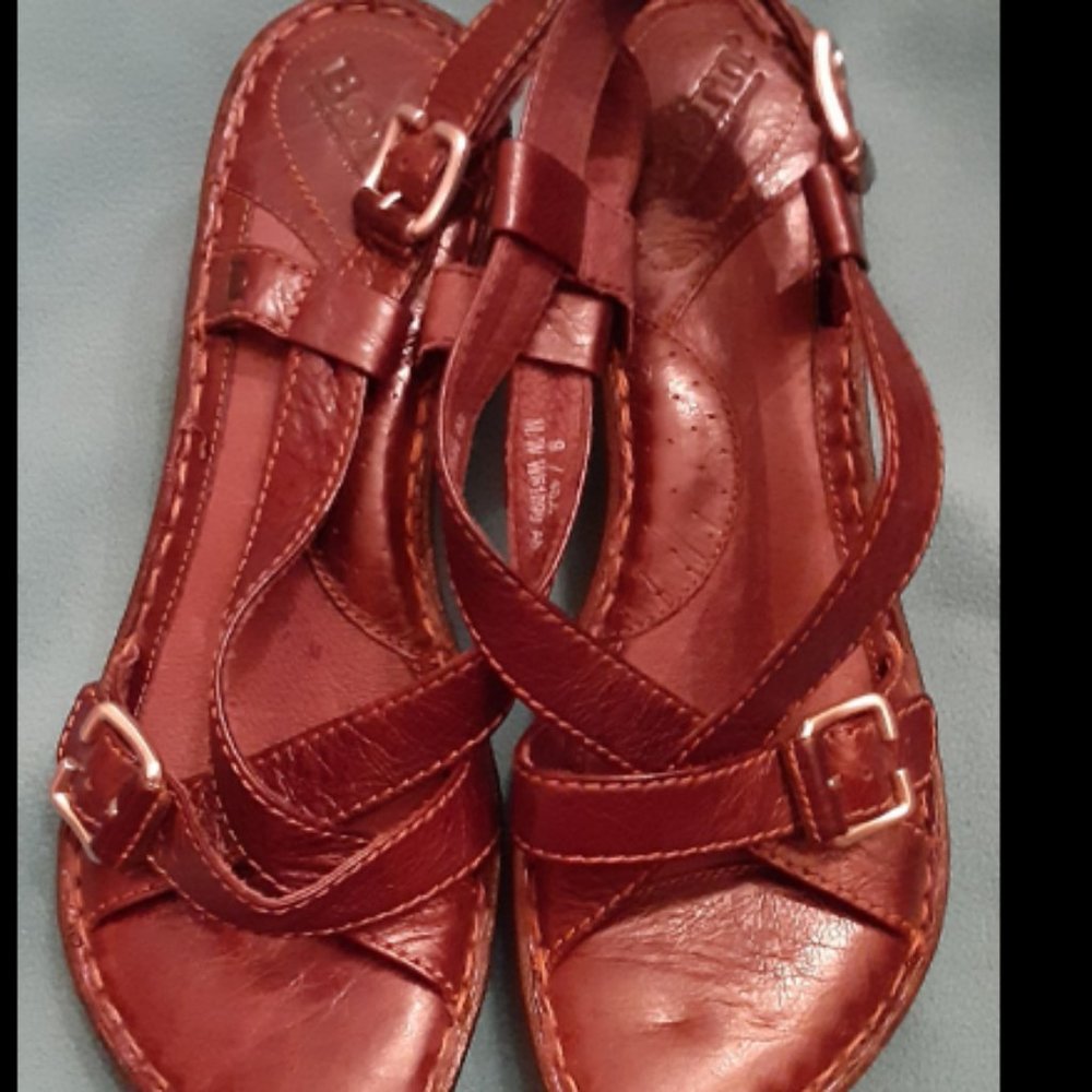 BORN handcrafted leather sandal heels 9